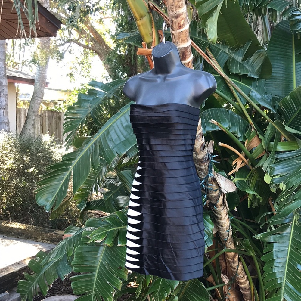 corset ruffle bandage dress.